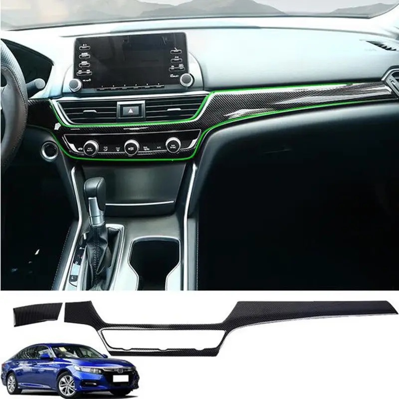 Для Honda Accord ABS углеродного волокна текстуры центральной консоли отделка полосы