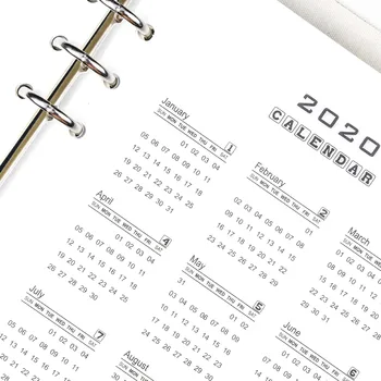 

A5 A6 2020 Calendar Ring Binder Notebook Paging Separator Notepad Inner Paper