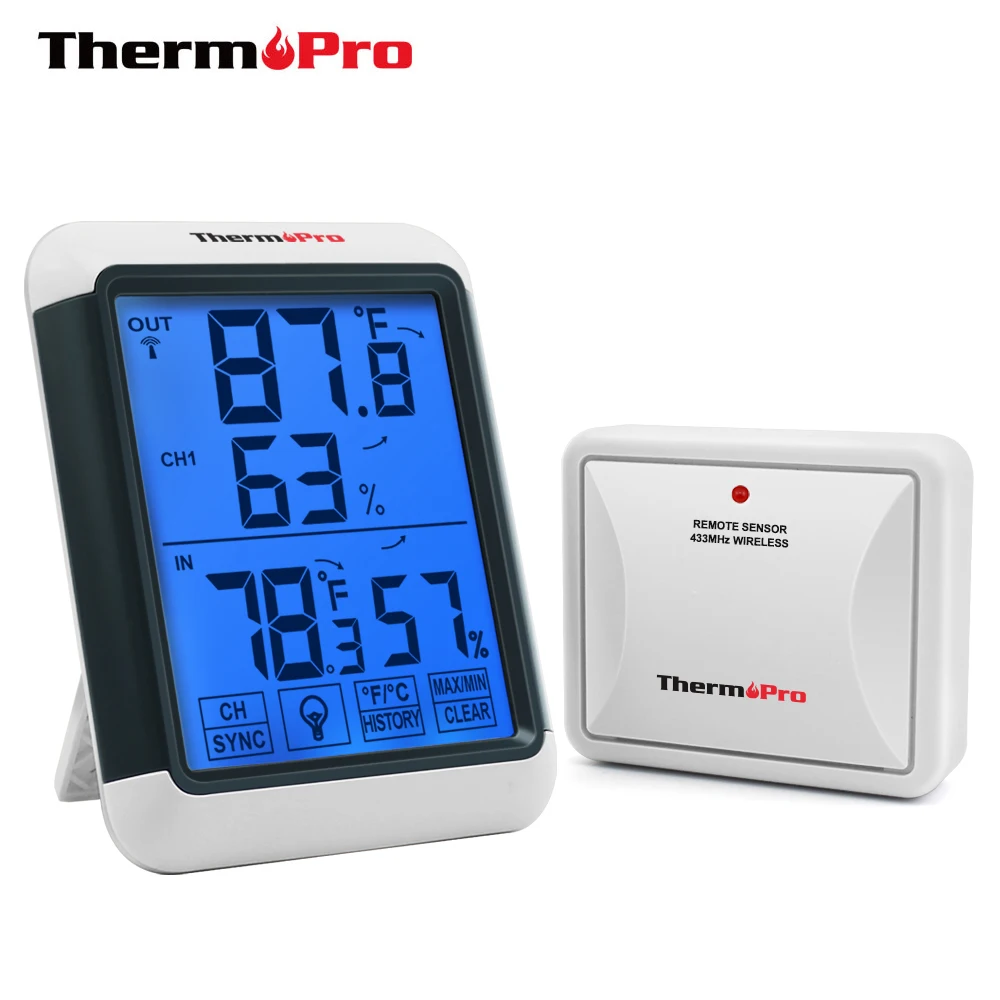 Беспроводная Цифровая метеостанция ThermoPro TP65A 100 м уличный гигрометр монитор