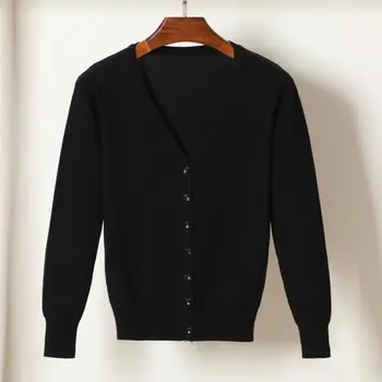 

2020 New Plus Size Autumn Winter Women Solid Color Long Sleeve V Neck Sweater Cardigan