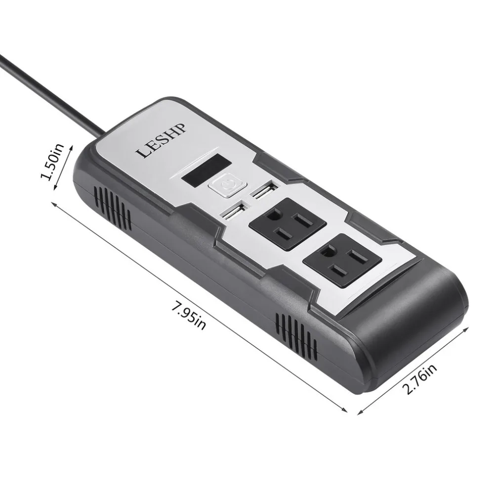 LESHP 150 Вт автомобильный инвертор с двумя выходами США 4.2A двумя портами usb для зарядки автомобильного прикуривателя, кабель DC12V для DVD
