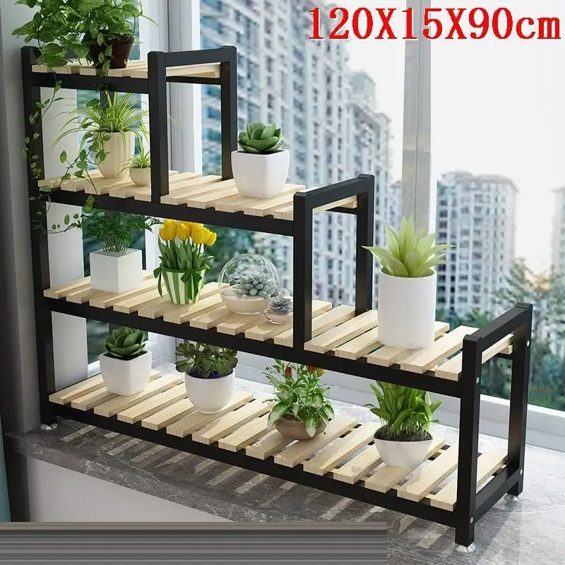 Decorativa Madera Indoor Plant Estanteria Para Plantas Pot Balcony Shelf Dekoration Stojak Na Kwiaty Outdoor Flower Stand - Color: Number 12