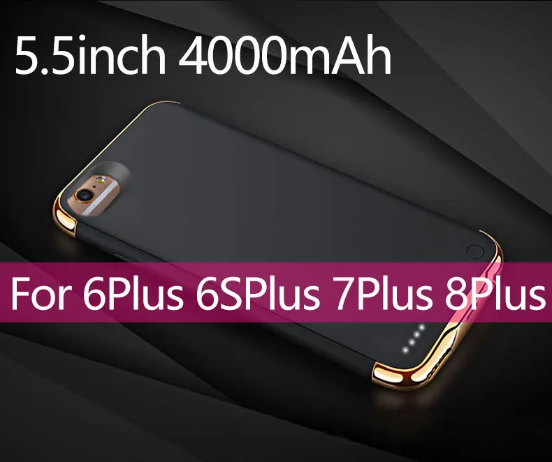 5.5 Black Чехол для аккумулятора 3500 мАч, портативное зарядное устройство для iPhone 6 s, 6s, 7, 8 Plus, 4000 мАч, ультра тонкий чехол для зарядного устройства - Цвет: 5.5 Black