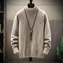 Winter Plaid Sweater Men Warm Fashion Sweter Clothes Solid Color Casual Knit Sweaters Man Loose Long Sleeve Pullover Men M-3XL Winter Plaid Sweater Men Warm Fashion Sweter Clothes Solid Color Casual Knit Sweaters Man Loose Long Sleeve Pullover Men M-3XL