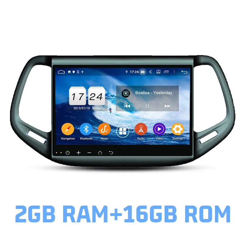 Ips DSP Android 9,0 4 Гб ОЗУ+ 64 Гб ПЗУ+ 8 ядерный автомобильный dvd-плеер Wifi Bluetooth 4,2 RDS радио gps карта для Jeep Compass - Цвет: 2GB RAM and 16GB ROM
