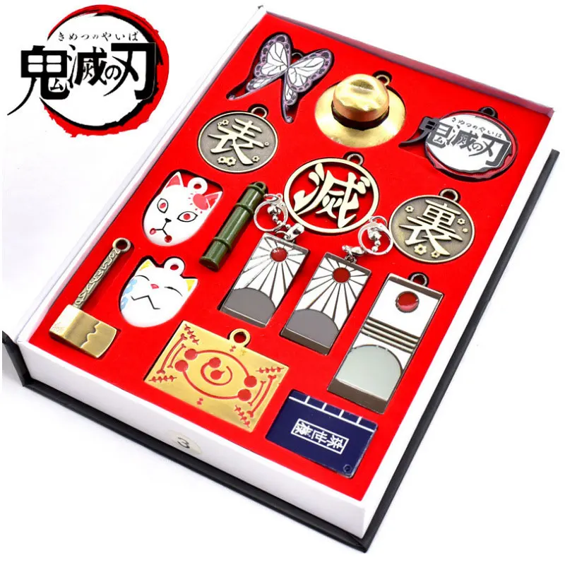 Demon Slayer Action Figures Keychain BadgeToys Model Anime Kimetsu no Yaiba Tanjirou Nezuko Mask Cosplay Figurine Toy Collect