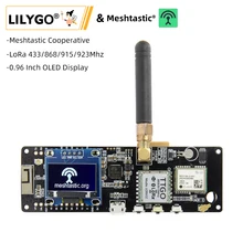 LILYGO® TTGO Meshtastic T-Beam V1.1 Wireless Module for Arduino ESP32 LoRa 433/868/915/923Mhz WiFi GPS NEO-6M With OLED Display