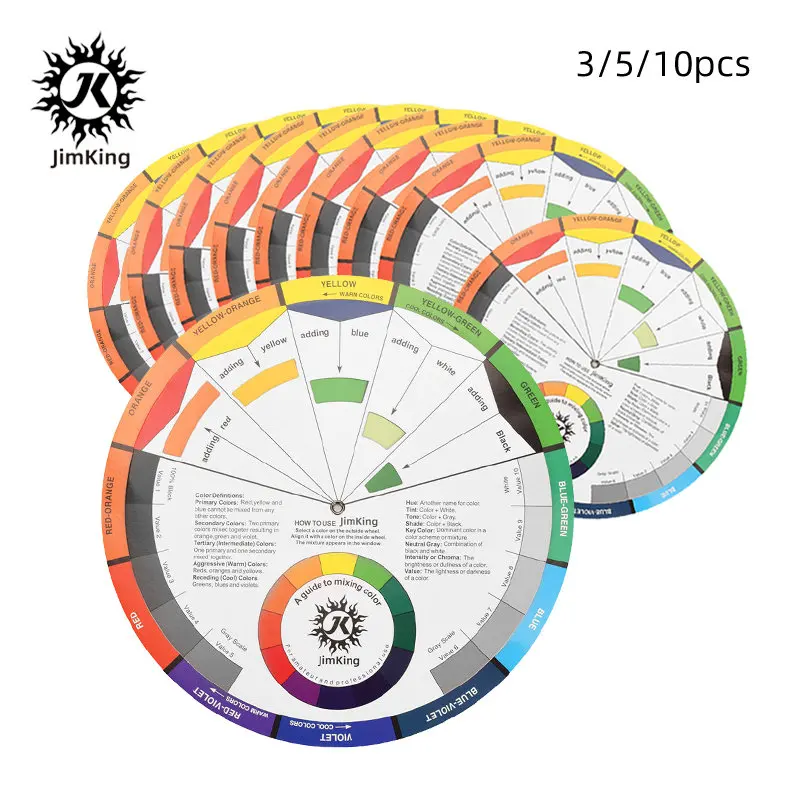 3/5/10pcs Color Wheel Color Mix Guide Tattoo Pigment Chart Supplies for Paint Permanent Eyebrow Lip Body Tattoo wheel of the zodiac astrology chart