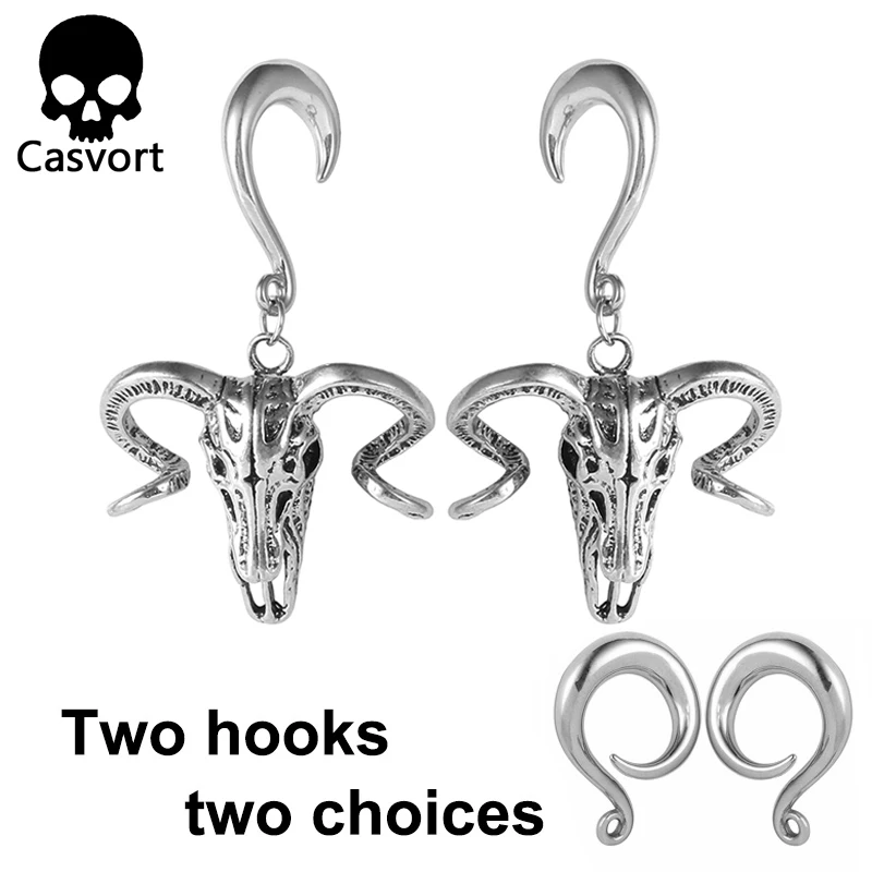 

Casvort new arrival heavy ear weight stainless steel tauren ear gauges piercing tunnels body jewelry 2pcs lot pair selling