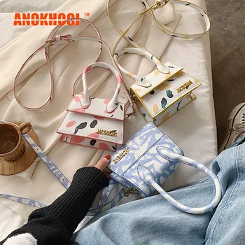 

Multipurpose Casual One Shoulder Sling Bag Women Fashion Textured Mini PU Colorful Print Handbag MB702