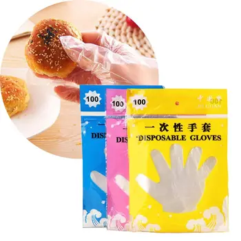 

Disposable Gloves Clear Plastic Food Prep Safe Gloves for Cooking, Food Handling, Kitchen, BBQ, Cleaning–Clear 100-Pieces