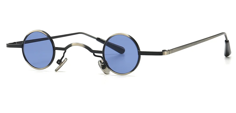 Kachawoo, маленькие круглые солнцезащитные очки для женщин, стимпанк, красные, черные солнцезащитные очки для мужчин, миниатюрный стиль, подарочные элементы,, горячая Распродажа - Цвет линз: blue lens