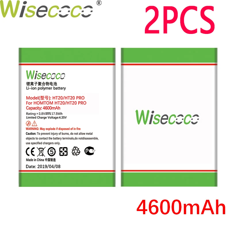 

WISECOCO 2PCS 4600mAh Battery For HOMTOM HT20/HT20 Pro Phone In Stock Latest Production High Quality Battery+Tracking Number