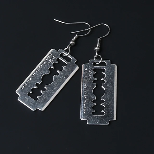 Adorably Sinister Razor Blade Earrings - Image 2