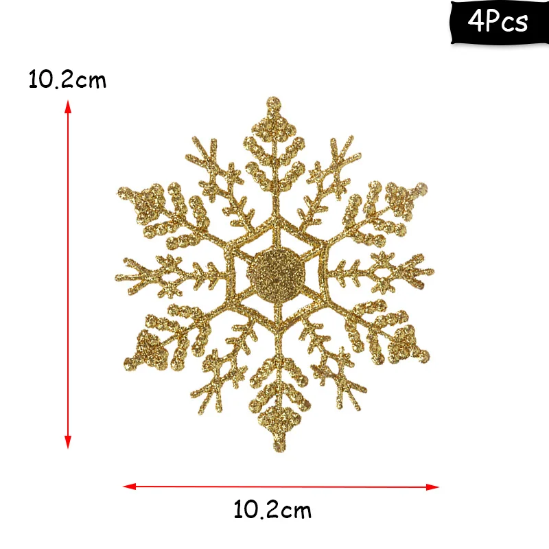 JOY-ENLIFE 4 шт многоцветные рождественские орнаменты снежинки сверкающие блестящие вешалки для дерева гирлянды Ручные украшения - Цвет: style2