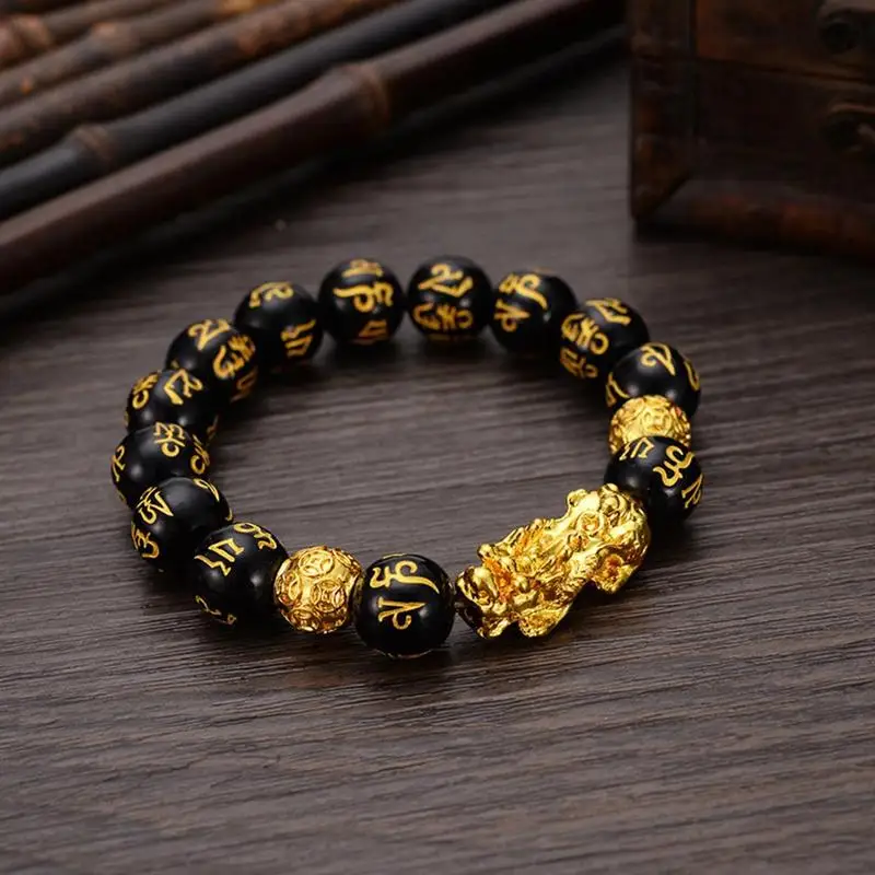 6 слов китайский браслет Lucky Enegry God Beast Pixiu ювелирный подарок золотой цвет смелые
