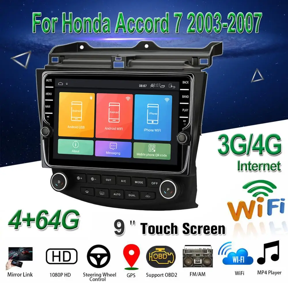 Автомобильный мультимедийный плеер 9 &quotAndroid 1 автомагнитола стерео с GPS BT Wi Fi 3G/4G