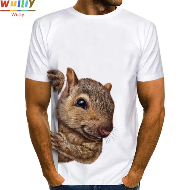 Men's Squirrel T Shirt 3D Print Shirt Animal Graphic Tees Lovely Pattern Tops Men/Women Cute Puppy Face Tee Funny Pet T-shirt squirrel 12
