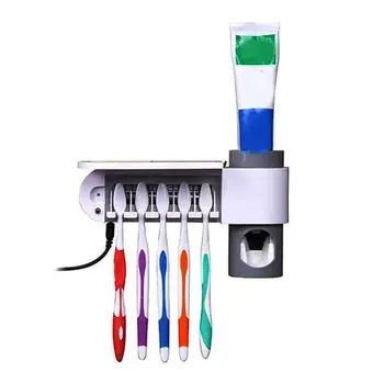 

Toothbrush Holder Sterilization,Ultraviolet Toothbrush Rack,UV Disinfector Shelf Wall Mounted Automatic Toothpaste Dispenser