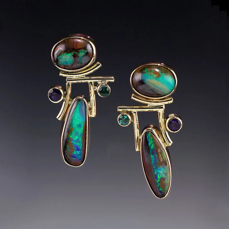 

Vintage Indian Tribal Green Resin Stud Earings Bohemian Big Hollow Earrings For Women 2019 Weddind Statement Brincos Jewelry