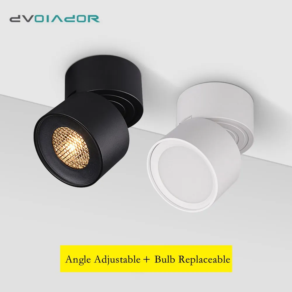 

Led Bulb Replaceable Surface Mounted Downlight Ceiling Led Light Angle Adjustable Lighting 7W AC110V 220V For Living Room Foyer