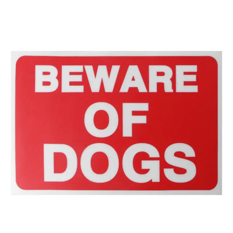 Warning Stickers Warning Decal Indoor Outdoor Adhesive Warning Security Dog Beware of Dog Sign Gates Stickers R9CB