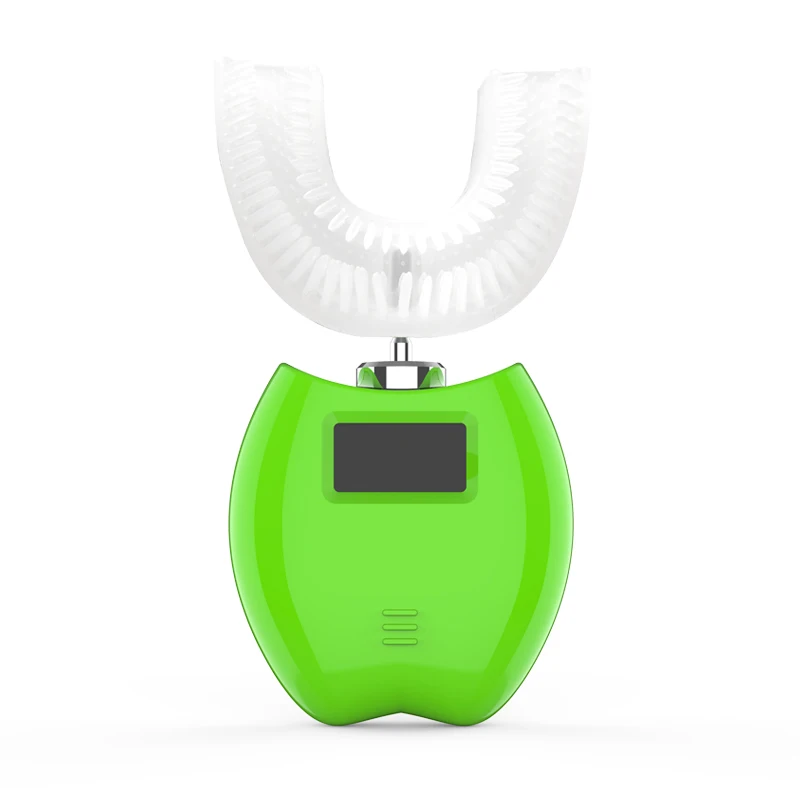 PRETTYME детская зубная щетка 360 градусов вибрационная электрическая u-образная зубная щетка Беспроводная зубная щетка для отбеливания зубов инструмент для красоты - Цвет: Green