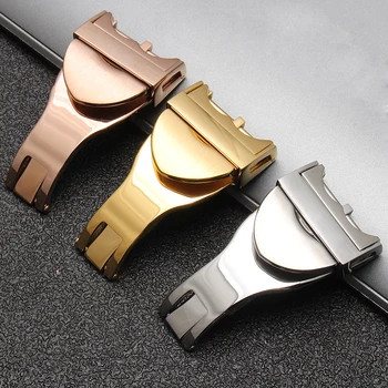 

18mm silver 316L stainless steel watch strap buckle Installation closure for less than 2.5mm for Tudor rubber leather strap