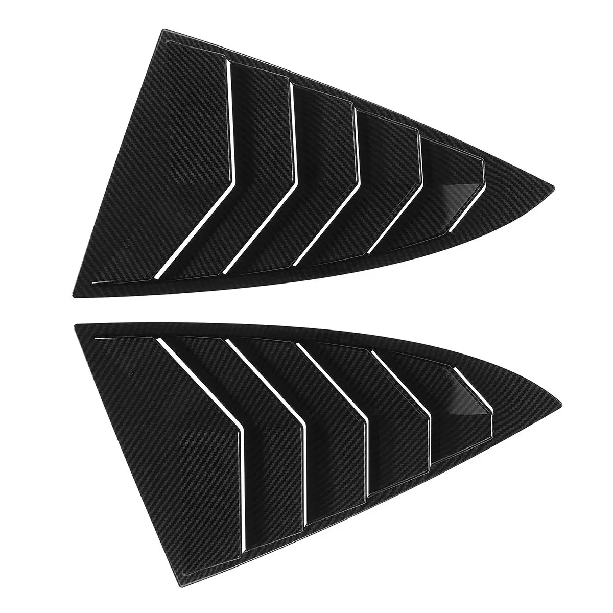 

New 1/4 Car Side Rear Window Louver Shutter Cover Trim Shield Vent Cover For Tesla Model 3 2018-2019 Carbon Fiber Look/Black