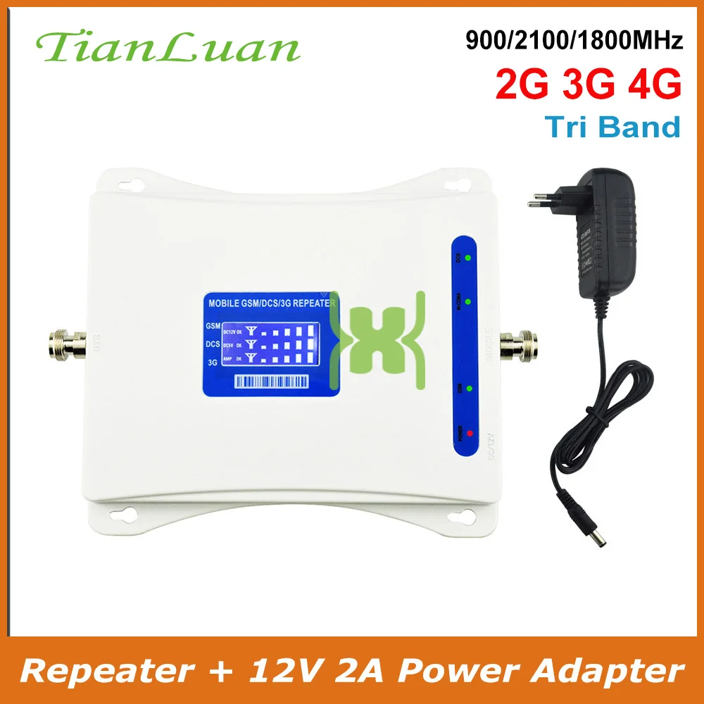 TianLuan Мобильный усилитель сигнала 2G 4G GSM 900MHz LTE DCS 1800MHz UMTS Φ 2100MHz W CDMA Band 1 3 8|Усилители
