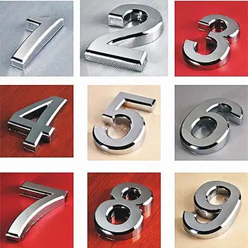 

0-9 Polished Modern House Door Plaque Address Arabic Number Digit Plate Sign