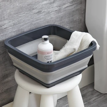 

TENMIU Washing Basket Household Collapsible Laundry Basin Wash Basin Sink Folding Telescopic Wash Fruit Basket Kitchen Plastic