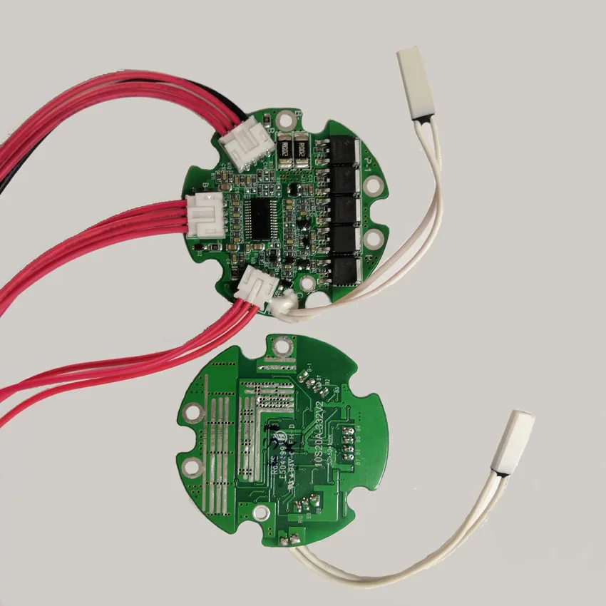 10S 36V 20A круглый bms для бутылочного аккумулятора Разъемный порт для зарядки и разряда с датчиком температуры