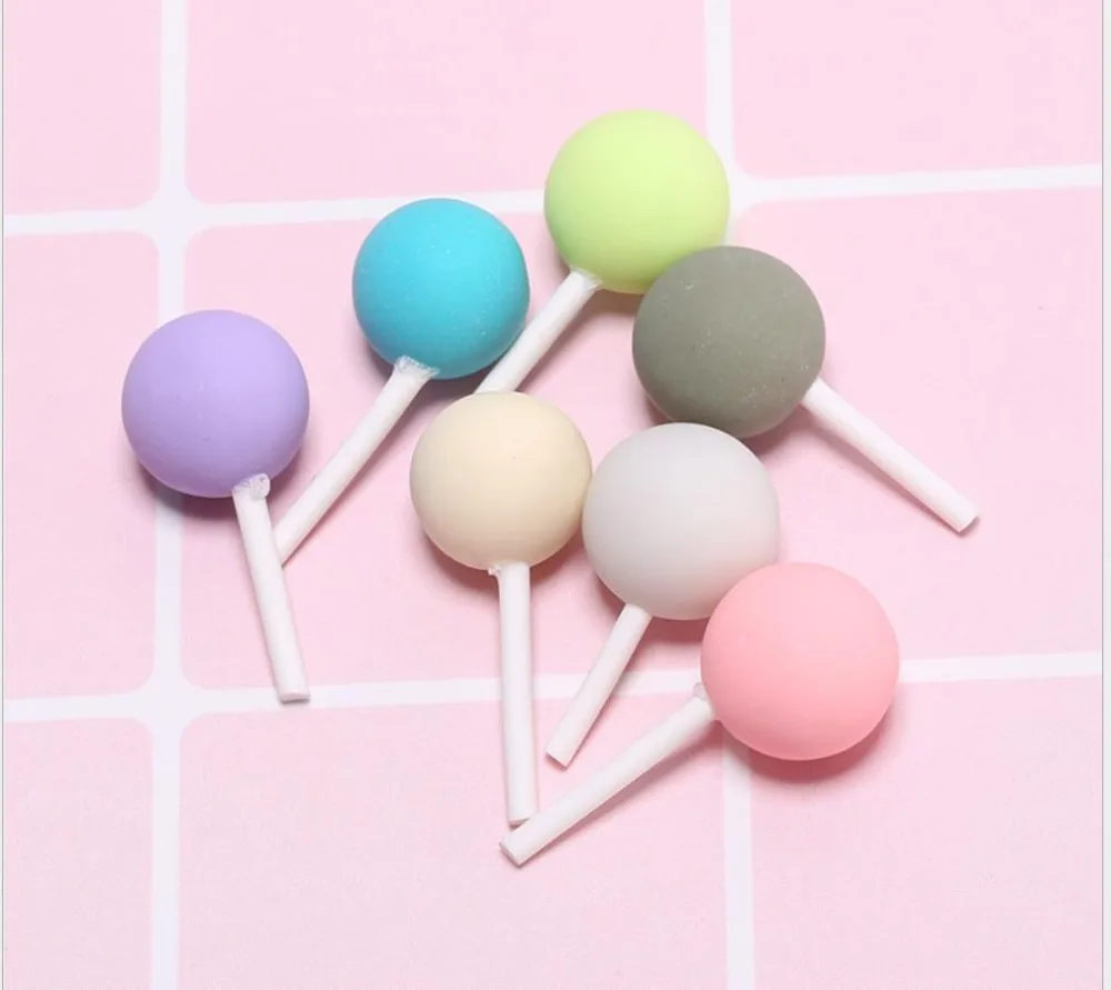 Clay Cute Kawaii Flatback Lollipop Cabochon Decorative Embellishments for Scrapbooking Craft Doll DIY Accessories