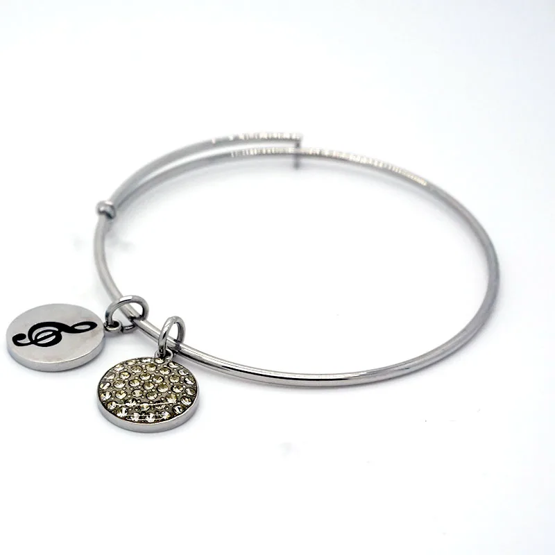 Нержавеющая браслет из стальной проволоки для женщин циркониевые амулеты