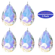 H& D 5 шт. Висячие хрустальные 76 мм Bauhinia цветок кулон люстра призмы лампы часть Декор Радуга солнышко Рождественский орнамент