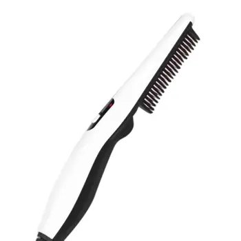 

Unisex Electric Styling Comb Quick Heating Hair Beard Straightener Brush Travel 667D
