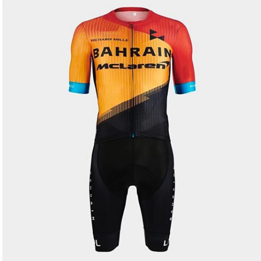 Новинка, Бахрейн, профессиональная команда, летний костюм для велоспорта, мужской костюм для триатлона, MTB, для велоспорта, ropa ciclismo, комбинезон, набор, 9D pad - Цвет: Многоцветный