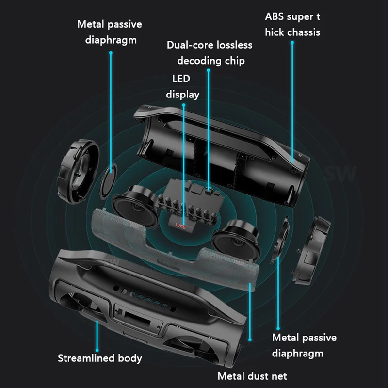 Column Music Center Portable Speaker Wireless Bluetooth Speaker 4D stereo Soundbar Outdoor Sports Waterproof System caixa de som Column Music Center Portable Speaker Wireless Bluetooth Speaker 4D stereo Soundbar Outdoor Sports Waterproof System caixa de som