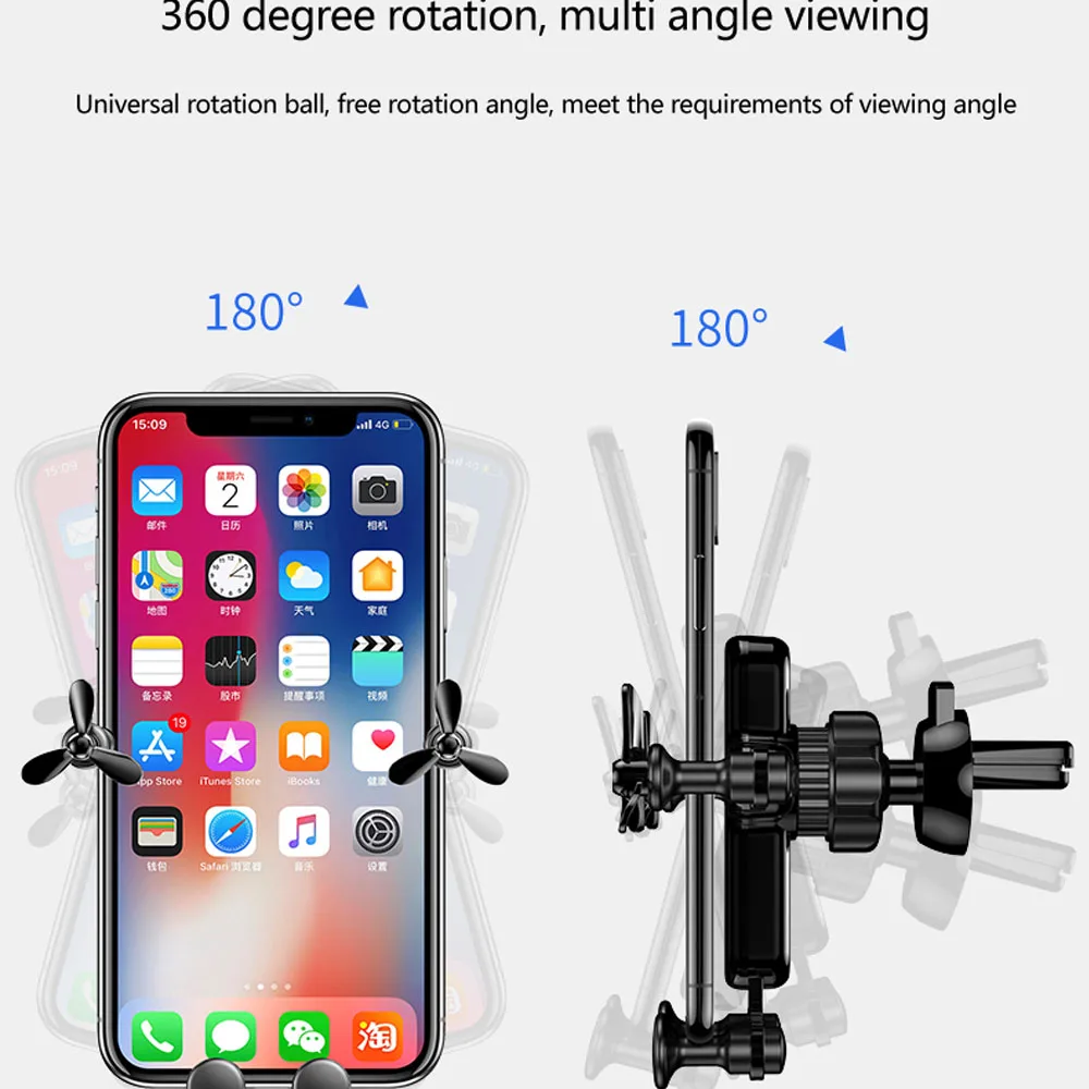 Универсальный Автомобильный Кронштейн для мобильного телефона, держатель для мобильного телефона, автомобильный Кондиционер, порт для iPhone, HUAWEI, смартфон, Гравитационный кронштейн