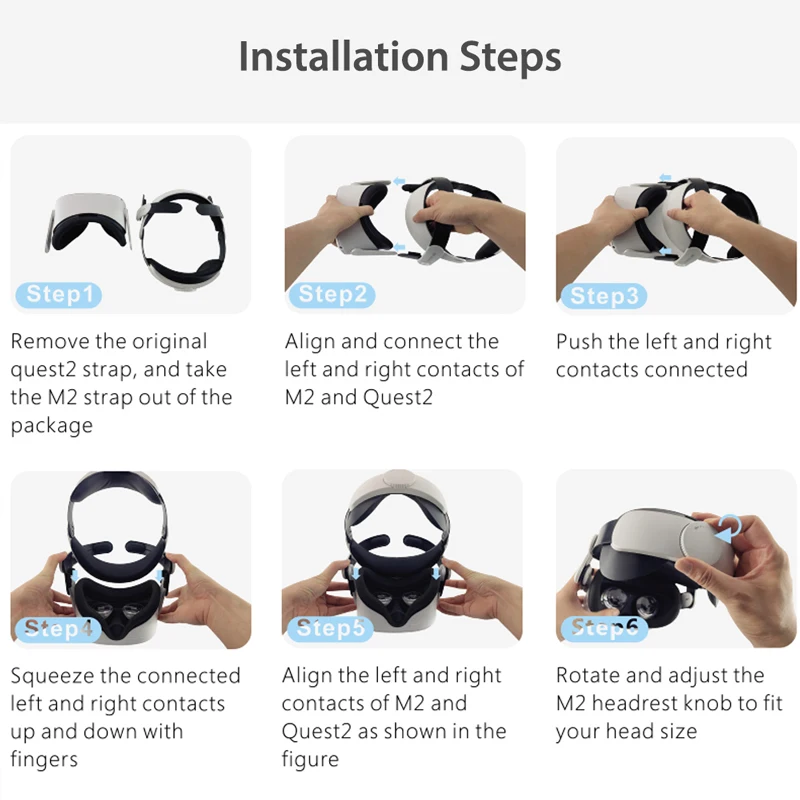 BOBOVR M2 Head Strap For Oculus Quest 2 Elite Head Strap F2 Active Air No Fog Facial Interface C2 Carying Cace Accessories