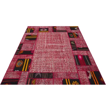 

Pink Hand-Woven Area Rug, Decorative Patchwork Carpet hhp102