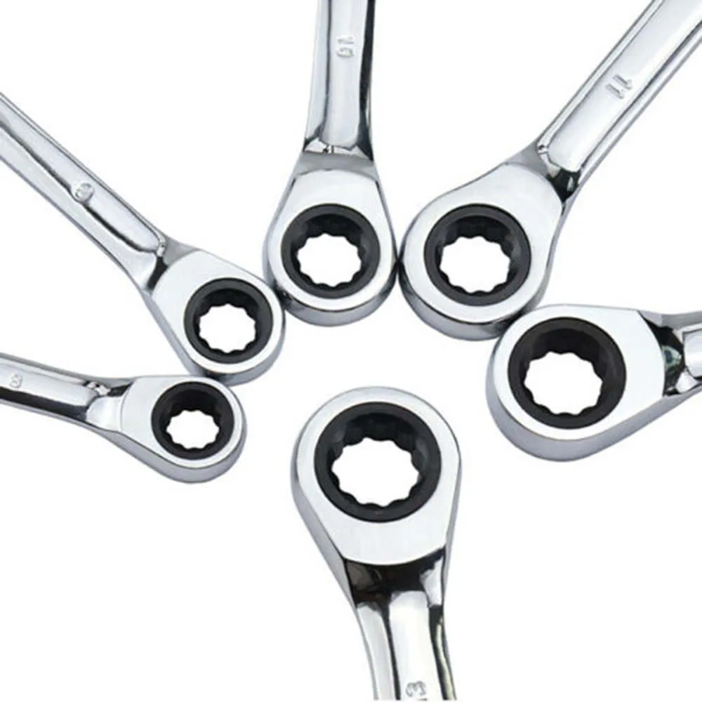 

Durable Plum Ratchet Wrench Chrome Vanadium Steel Auto Repair Tool 8-13mm 6pcs/Set Tool Kits Supplies
