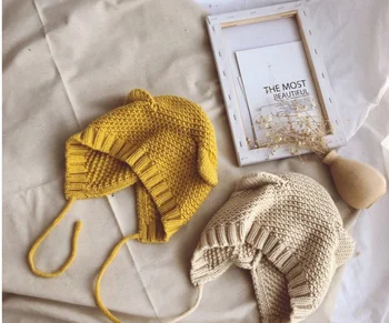 

2018 new girls boys knitted cap winter autumn baby hats