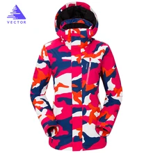 Векторная Профессиональная женская ветрозащитная Водонепроницаемая лыжная куртка, пальто, зимняя теплая уличная спортивная одежда для катания на лыжах и сноуборде