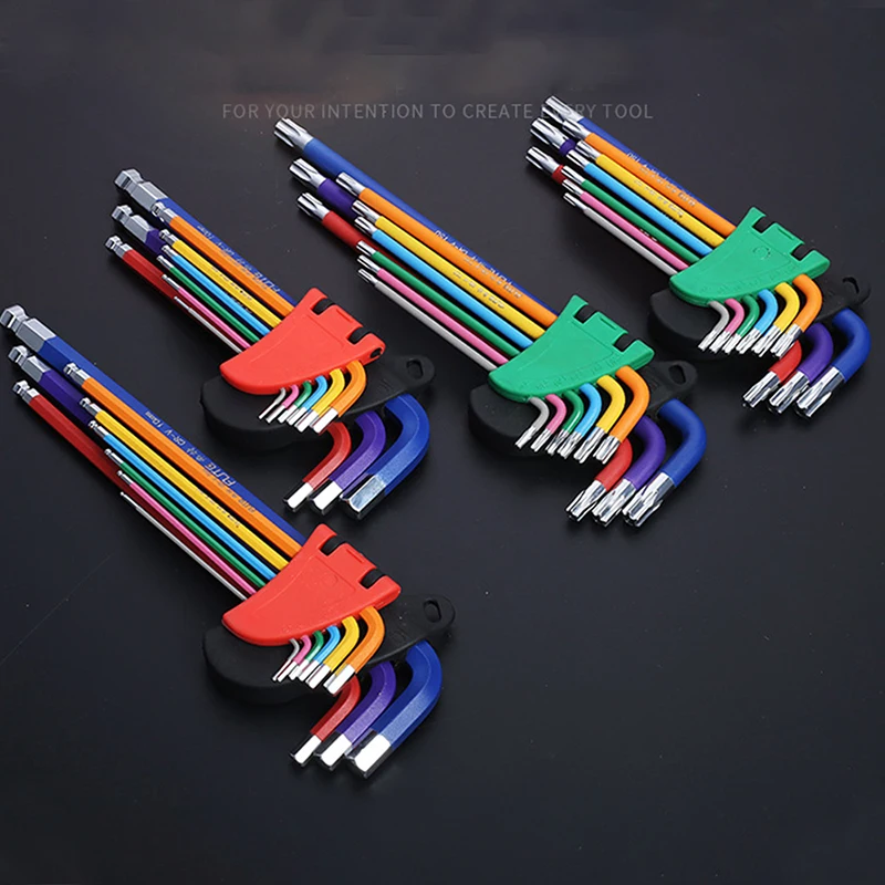 #9pcs Screwdriver Hex Allen Wrench Set Colour Coding Wear-resisting Anticorrosion Key Sets Hexagon Torx Star Spanner | Инструменты