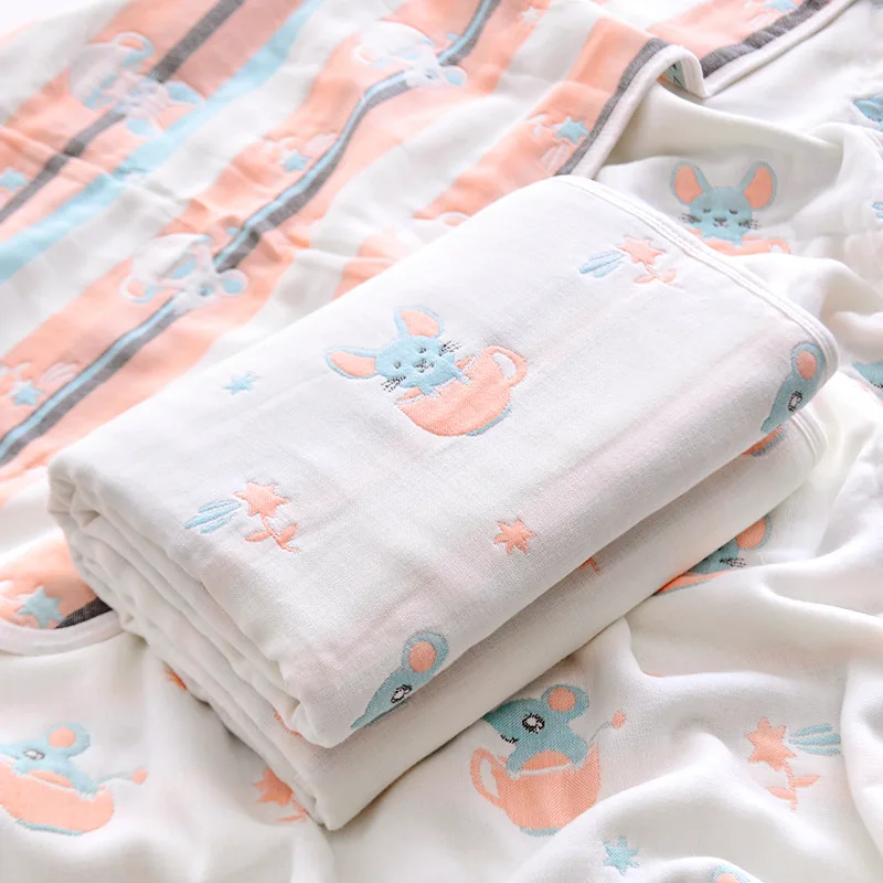 bed comforters Baby bath towel with four layers of gauze 110*110cm personalized baby blanket bed covers Bedding
