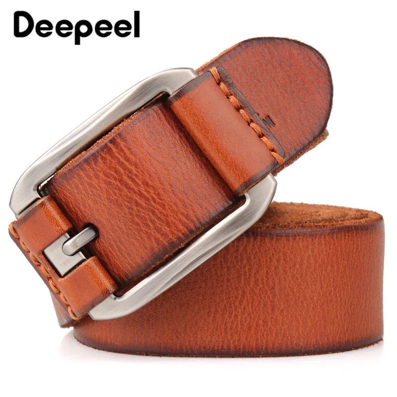 Deepeel 1 шт. 3,8 см* 105-130 см роскошные дизайнерские ремни для мужчин бизнес однослойный первый слой воловья кожа Сплав пряжка ремень YB320