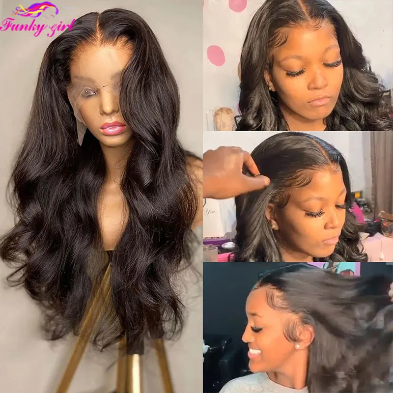 Natural Black Body Wave Brazilian Remy Human Hair Wig With Transparent Lace Front For Women Lace Wig Body Wavy Human Hair Wigs human hair wig lace front wig human hair wigs front lace wig