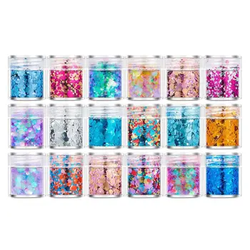 

18 Bottles Nail Art Sequins Shinning Filling Flash Glitter Powder UV Epoxy Resin Pigment Dust Manicure DIY Fingers Beauty Decor